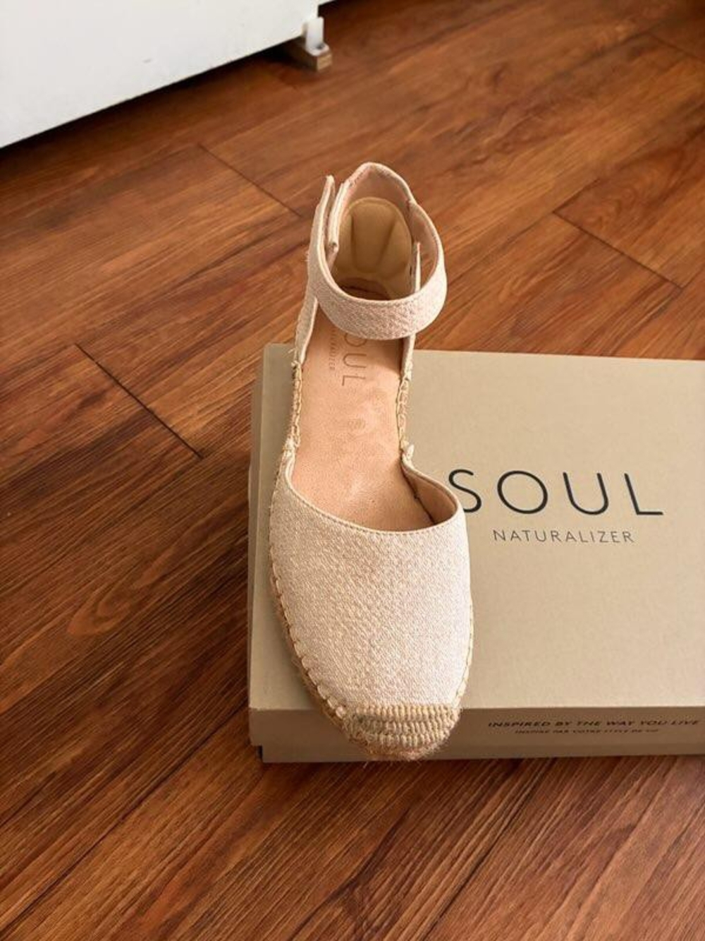 Naturalizer Beige Ankle-Strap Espadrille Wedges - Picture 10 of 10